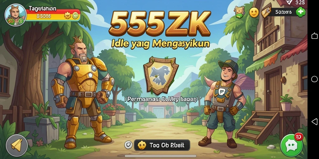 Tampilan gameplay menarik dari 555ZK dengan elemen Idle yang memikat.