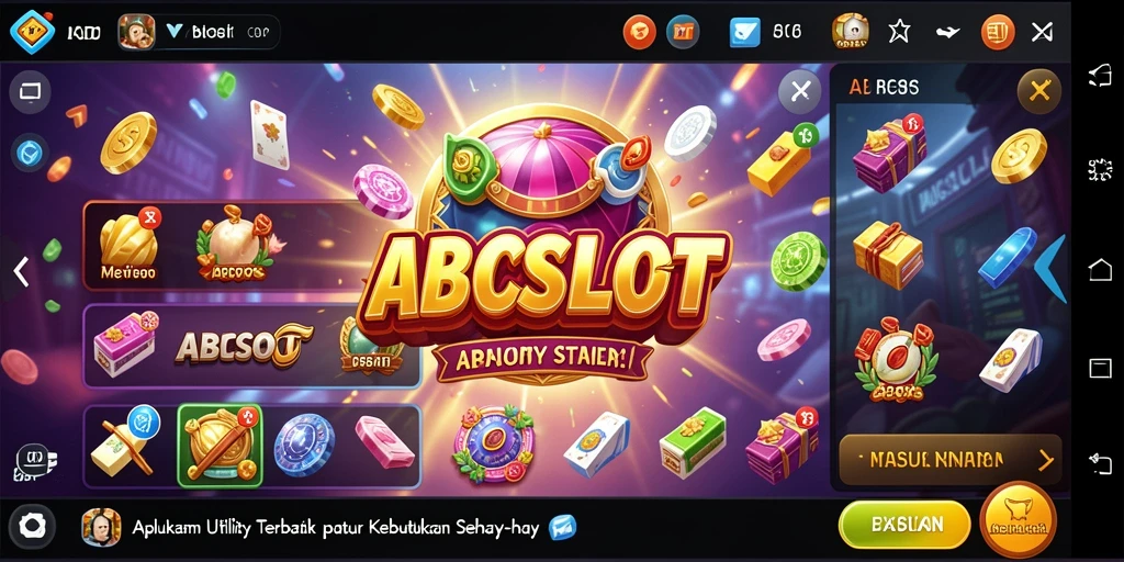 Screenshot utama ABCSLOT menampilkan antarmuka aplikasi Utility yang user-friendly.