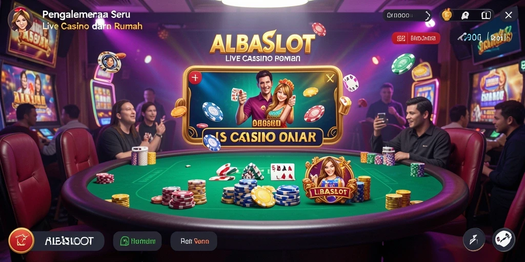 Tampilan menarik ALBASLOT saat bermain Live Casino secara langsung.