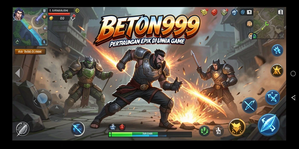 Gameplay bertarung seru di BETON999 dengan karakter unik.