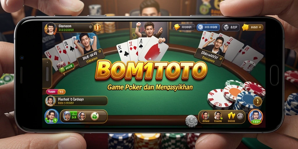 Tampilan permainan poker yang menarik di BOMTOTO.