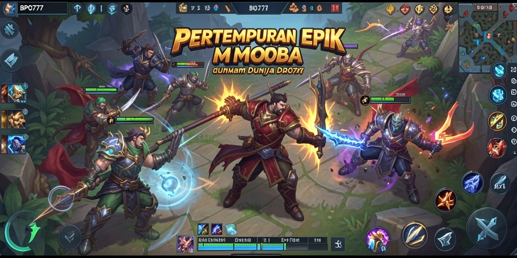 Gameplay memukau BPO777 dalam pertempuran MOBA.