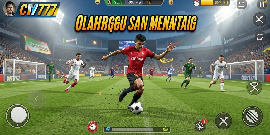 Screenshot utama CV777 menampilkan aksi seru dalam permainan olahraga.