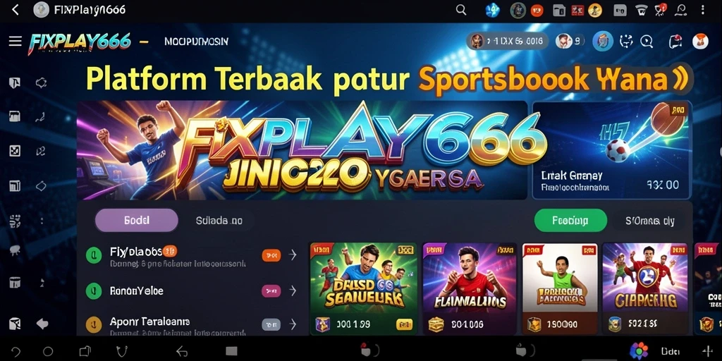 Tampilan utama <strong>FIXPLAY666</strong> dengan berbagai pilihan taruhan olahraga.