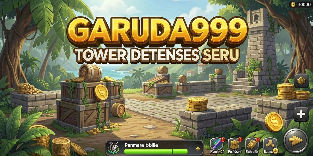 Screenshot GARUDA999 menampilkan aksi seru dalam permainan Tower Defense.