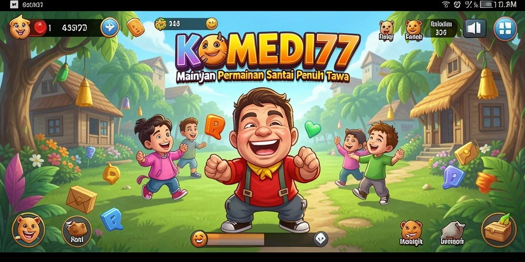 Screenshot menunjukkan keseruan gameplay KOMEDI77 yang penuh tawa.
