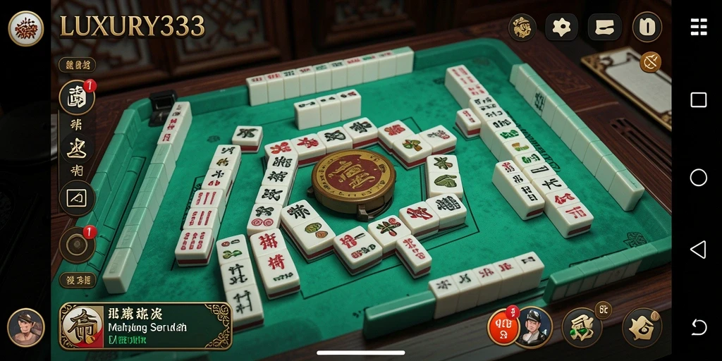 Tampilan gameplay LUXURY333 yang menarik dengan desain Mahjong yang elegan.