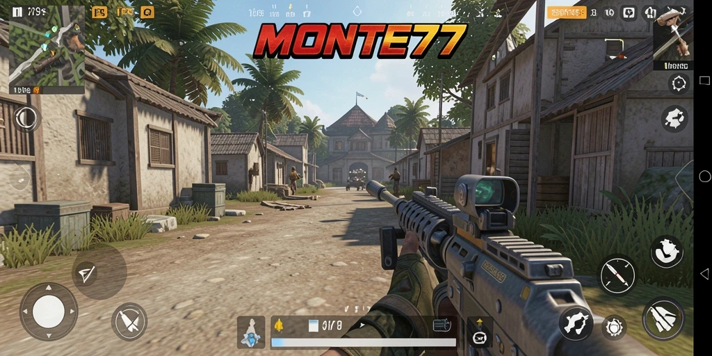 Tampilan gameplay MONTE77 yang intens dan menegangkan.
