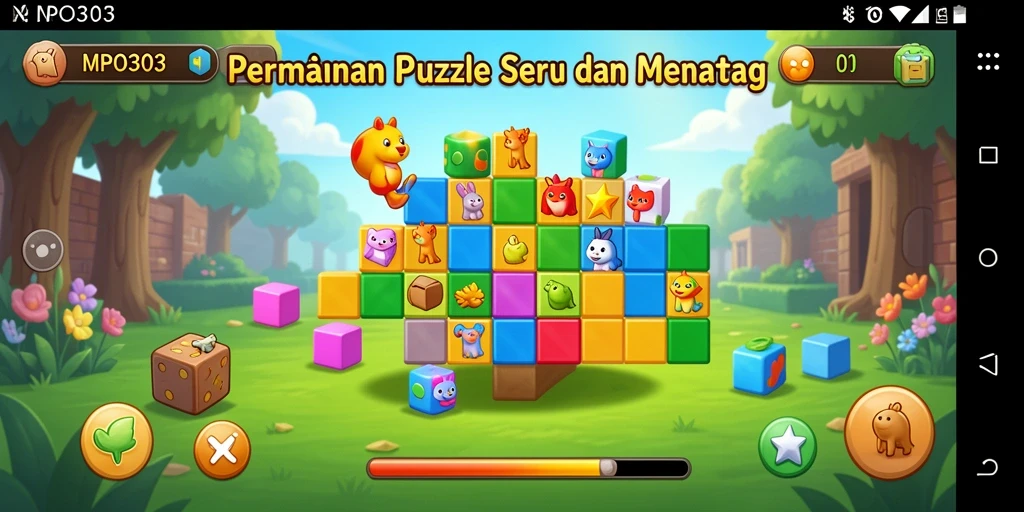 Tampilan gameplay menarik dari MPO303 dengan tantangan puzzle.