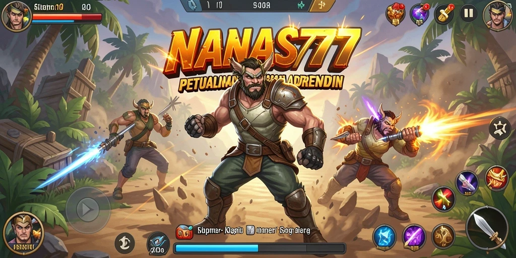 Screenshot gameplay NANAS777 menampilkan aksi pertarungan yang mendebarkan.