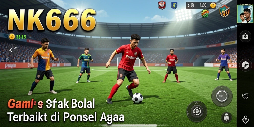 Tangkapan layar utama NK666 menampilkan gameplay sepak bola yang intens.