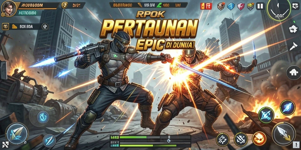 Screenshot RPOK menunjukkan aksi intens dalam gameplay Action.