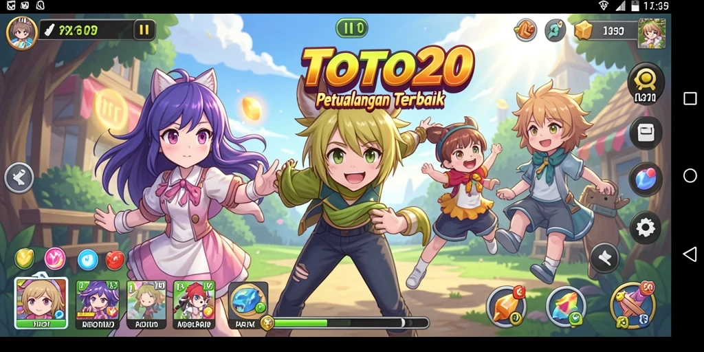 Tangkapan layar utama TOTO20 menunjukkan karakter Anime dalam aksi pertarungan yang dinamis.