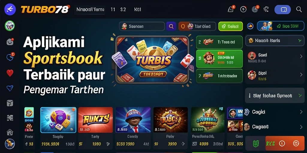 Tampilan antarmuka aplikasi TURBO78 yang menarik dan intuitif untuk taruhan Sportsbook.