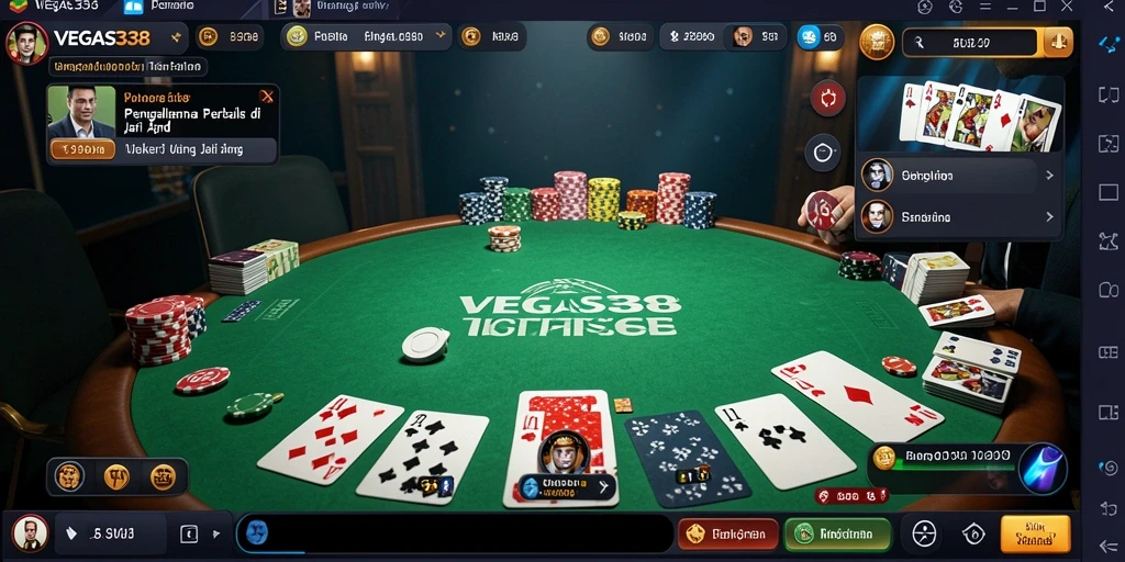 Tampilan gameplay poker yang seru di VEGAS338.